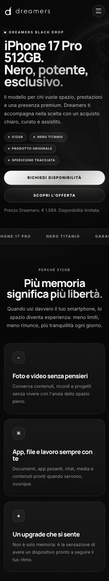 Dreamers — iPhone Landing Page - Visual 1